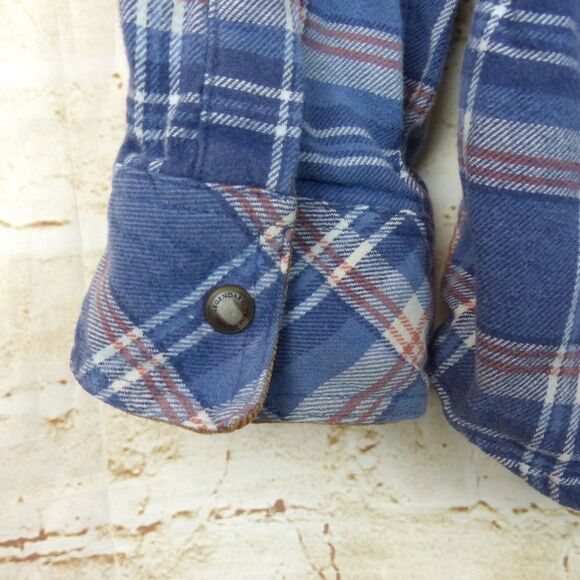 Legendary Whitetails Shirt Mens L Blue Plaid Western Flannel Stockyards Shotgun - Picture 12 of 16